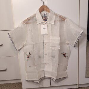 Bode NWT Sheer Pagoda Shirt Silk Linen Men's S/M
